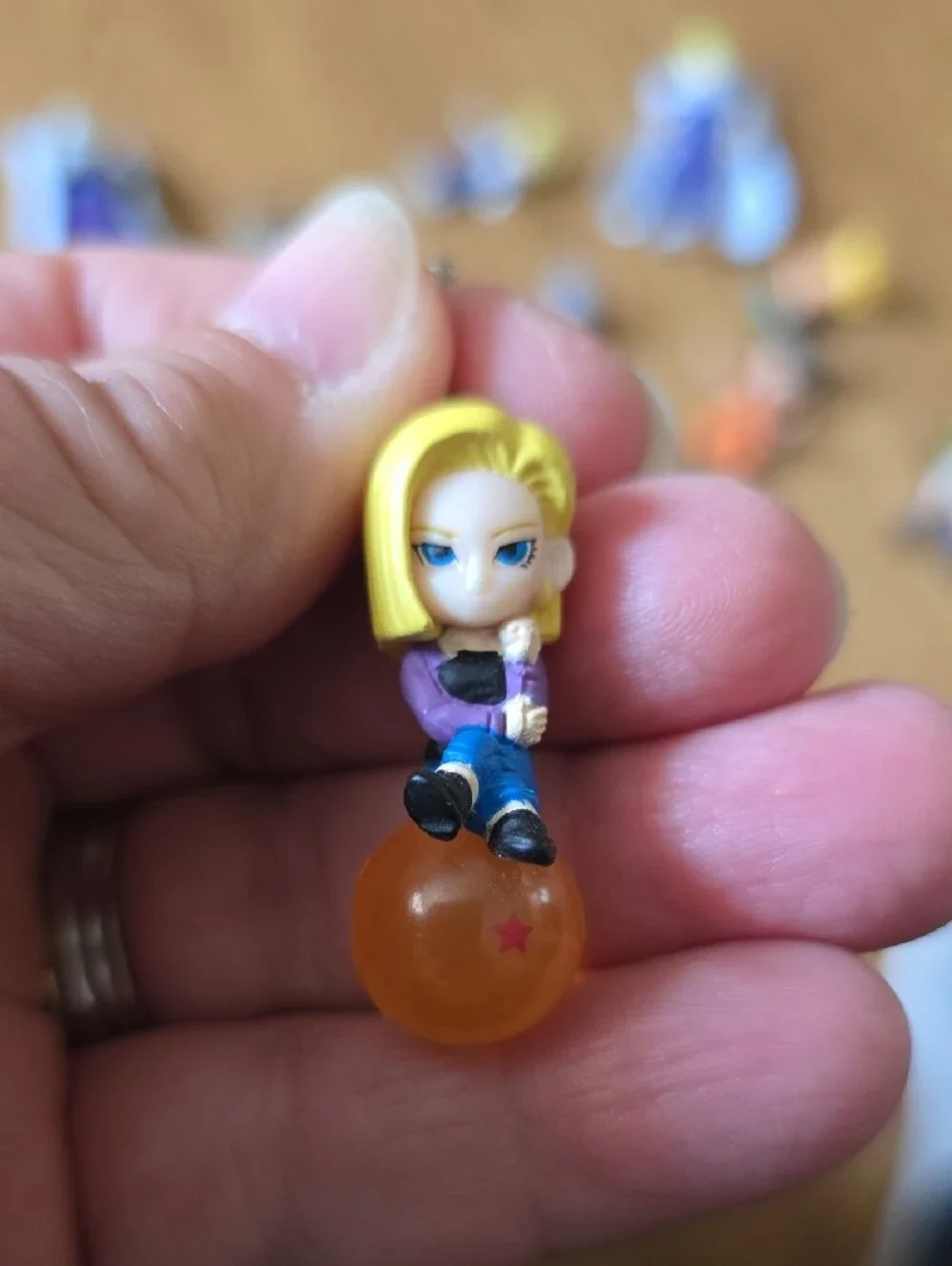 Kids Orange Dragon Ball Character Keychain Set